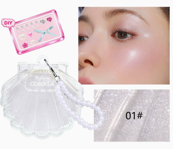 Luminous 3D Highlighting Cream | Shimmer Pearl Glow Stick for Face Brightening, Sparkle Fine-Shimmer Highlighter Powder & Blush