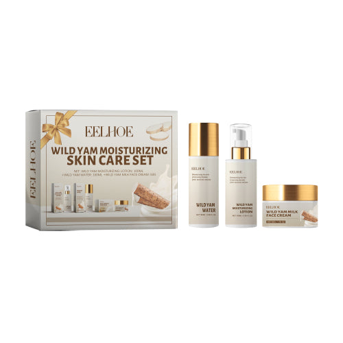 EELHOE Wild Yam Moisturizing Skin Care Set, Hydrating And Moisturizing Skin Care Cream Lotion Refreshing And Non-Greasy